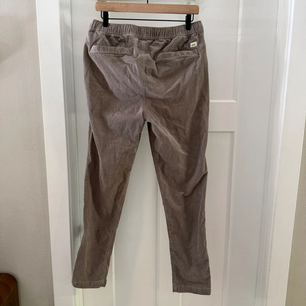 Vuori Optimist Corduroy Pants Mens Grey Elastic Waist V440 flaw